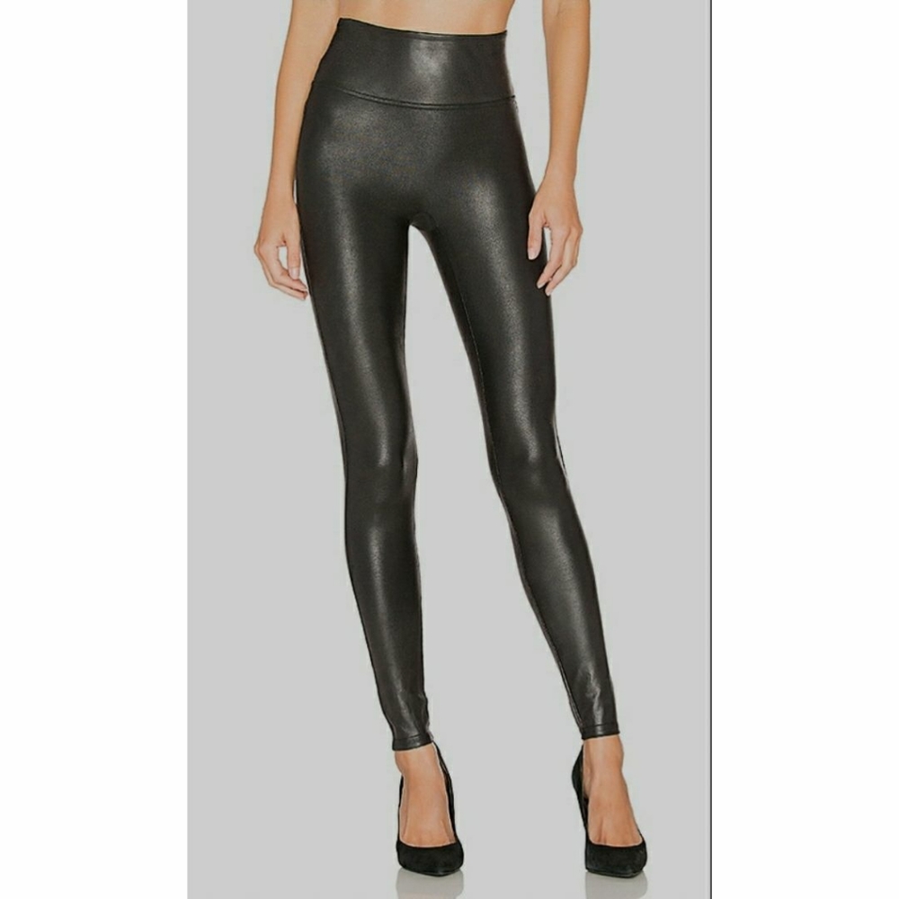 Spanx Faux Leather Black High Waisted Leggings